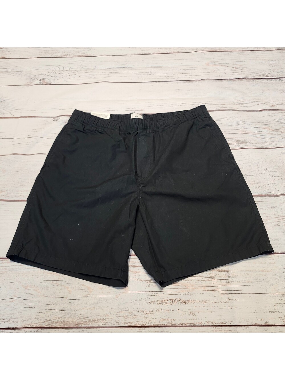 H&M Men's Relaxed Fit Black Cotton Shorts Size Large NWT